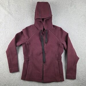 Lululemon & Go Skyline Jacket Womens 10 Full Zip Athletic Coat Hood Pleated Back